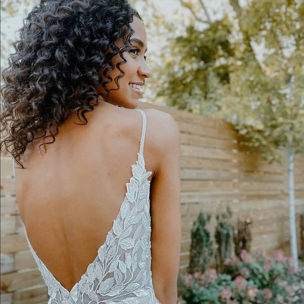 Stella York ORGANIC LACE FIT-AND-FLARE DRESS 7312